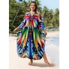 Yanziliu Kaftan Dresses Plus Size V-Neck Women's Swimwear Cover Ups