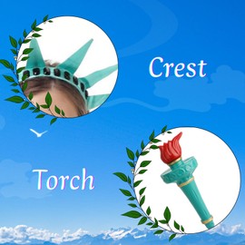 LMYOVE Lady Liberty Costume Patriotic Crown Headband Adult Classic Costumes Holiday Dress（Green Torch Style，Small）