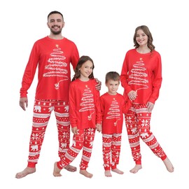 Family Matching Christmas Pajamas Set, Cute Elk Sleepwear for Boys Girls Dad Mum (Red Fireworks,Men,XX-Large)