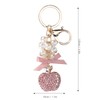 2Pcs Keychain Pendant Pearl DiamondStudded Fruit Shape Key Ring Girl
