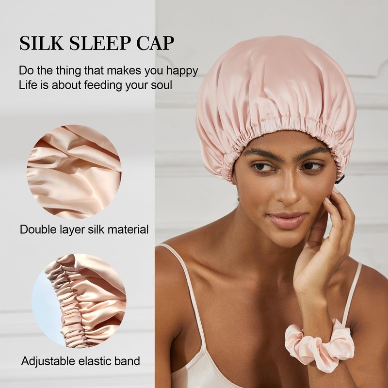 Satin Bonnet Silk Bonnet for Sleeping Women Double Layer Hair