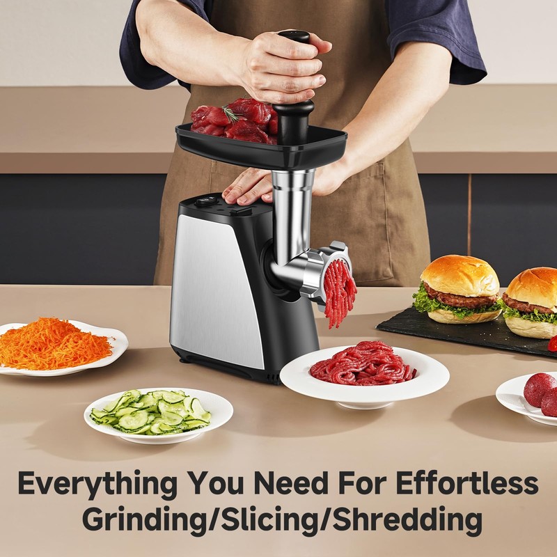 AAOBOSI Meat Grinder, 4-In-1 Meat Grinder Electric [2800W Max] with