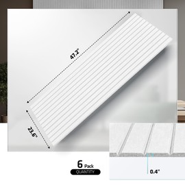 UMIACOUSTICS 6 Packs Acoustic Panel,47.2 x 23.6 Inches Decorative Sound Proof Panel for Office,Home Theater,Studio,White