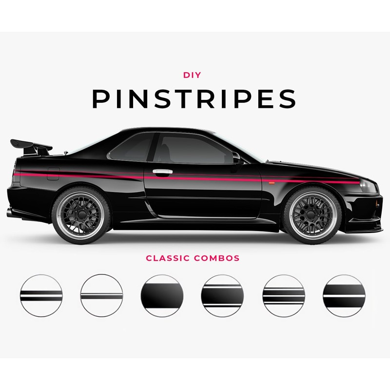 VViViD Vinyl Tape Pinstripe Pink Fluorescent Neon Gloss Adhesive Automotive