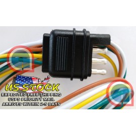 ALPAR 4-Way, Flat 4 Pin 5 feet/60 in Trailer, Tow, Light Wiring Harness one male end