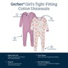 Gerber Baby Girl's 4-Pack Footed Pajamas, Apple and Woodland Floral,