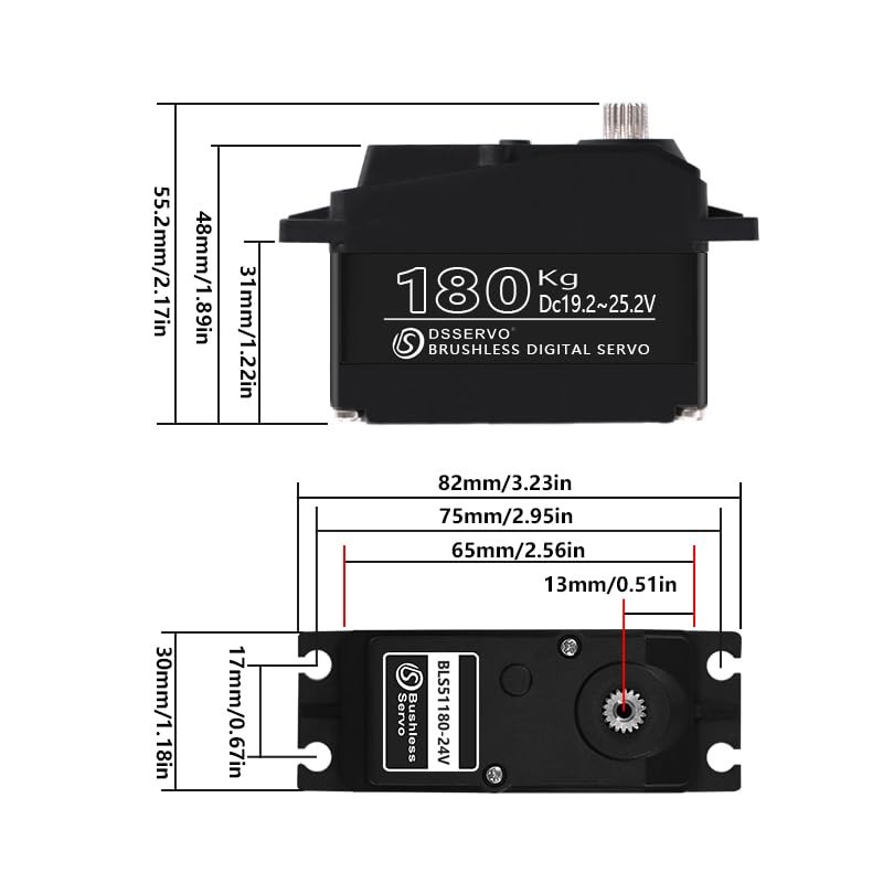 180KG Metal Brushless Digital Servo Waterproof IP67 for 1/5 Redcat