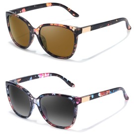 FIMILU Polarized Sunglasses for Women, Trendy Fashion Sun Glasses Square Retro Glasses UV Protection for Daily Outdoor 2pack