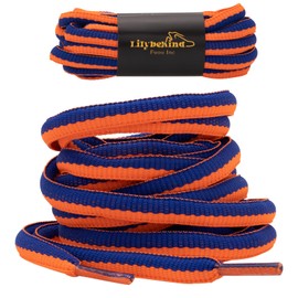 Lilybekind Premium SB Replacement Shoe Laces for Sneakers Athletic Oval Fat Shoelaces Thick Shoe Strings (Navy orange)