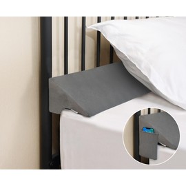 Vekkia Queen Wedge Pillow Headboard/Bed Wedge Pillow for Headboard/Bed Gap Filler/Headboard Pillow,Pillow Wedge for Headboard Gap(0-3.5"),Stop Loosing Your Pillows,Phone(Gray 60"x7"x5")