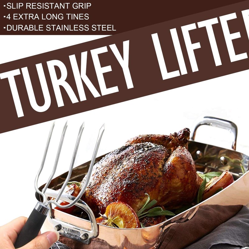 Turkey Lifter Forks Set of 2 Stainless Steel Turkey Lifters