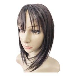 Vegas Extensión Toupe Peluquín Postizo Con Fleco Premium 34cm Clip