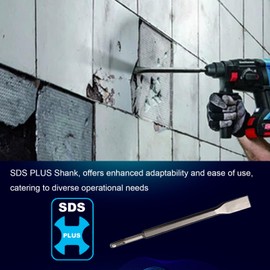 Phyxlyn 24-Inch SDS Plus Chisel, 3/4 Inch Flat Chisel with Sds Plus Shank Ideal for Concrete Demolition, Tile Removal Chisel Tool for SDS Plus Hammer Drill Attachment