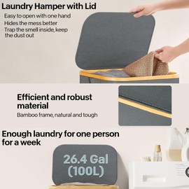 Toilet Paper Storage Box, Toilet Paper Basket with Lid and Pocket, Mesh Inner Pocket with Magic Tape, Toilet Paper Dispenser with Storage Box (Gray)