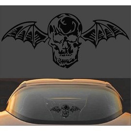 Avenged Sevenfold A7X Death Bat Metal Band Vinyl Decal Sticker (8" x 3.5", Black)