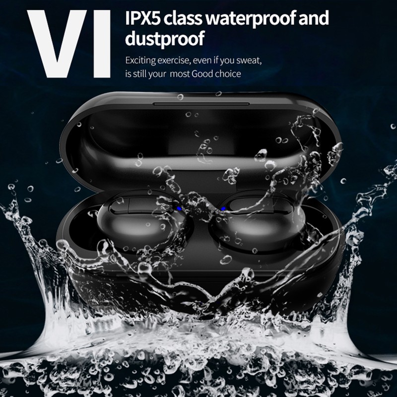 True Wireless Earphones Bluetooth 5.0 Headphones with Mic IPX5 Waterproof