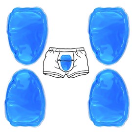 Paquete de hielo frío reutilizable para recuperación posvasectomía y soporte testicular, azul, paquete de 4 con diseño cómodo