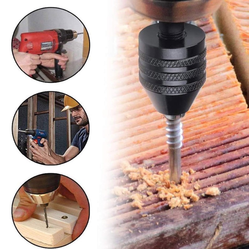 Recogwood 0.8-10mm Keyless Drill Chuck Adapter, 1/4 Inch Hex Shank