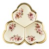 fanquare 3 Compartment Platter, Gold Porcelain Appetizer Serving Tray, Floral