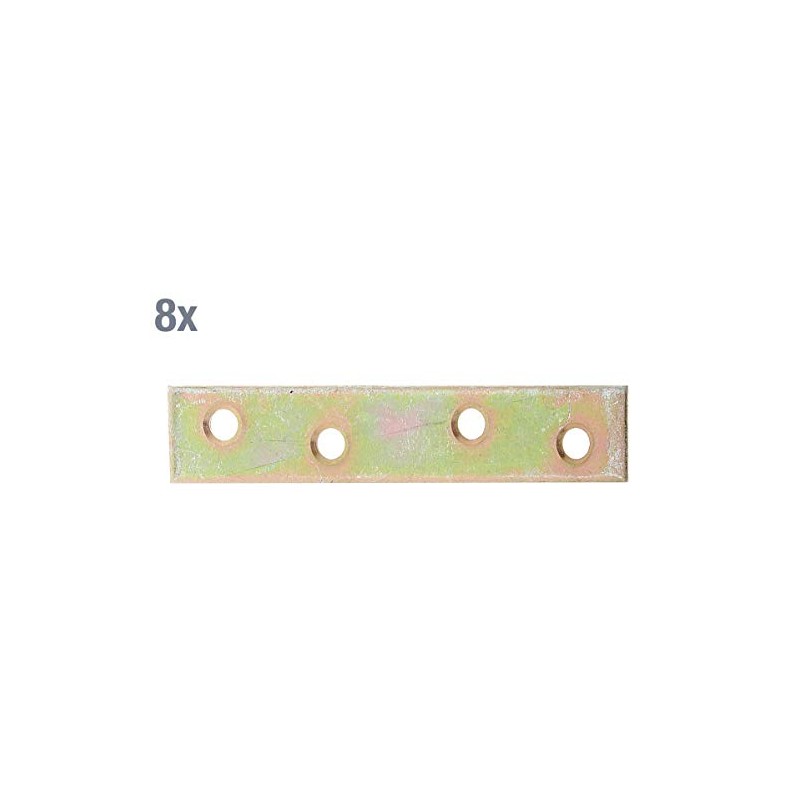 Connecting Plate Narrow Large Pack Yellow-Galvanised 80 x 15 mm