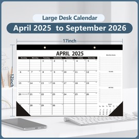 Desk Calendar 2025-2026,April 2025 to September 2026,Desk Calendar 2025-2026 -12x17", April Calendar 2025 as Office Calendar,Teacher or School (1 PACK)