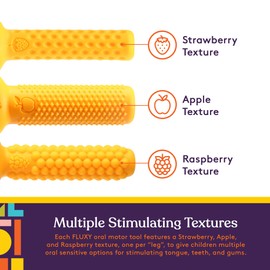 FLUXY Oral Sensory Toys for Kids and Toddlers, Stimulation Motor Therapy Aid with Soft, Flexible Textures, Build Tongue and Mouth Strength, Relieve Stress and Fidgeting (Yellow/Soft)