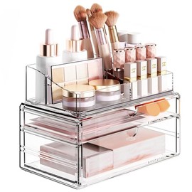 Elegancia y orden total con Delamu: Organizador de Maquillaje profesional ideal para maximizar el espacio, mantener un tocador impecable. Es el regalo perfecto