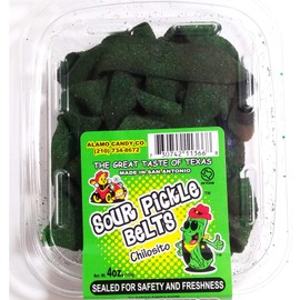 Alamo Candy Sour Pickle Belts Chilosito, 1 Count (Sour Candy)