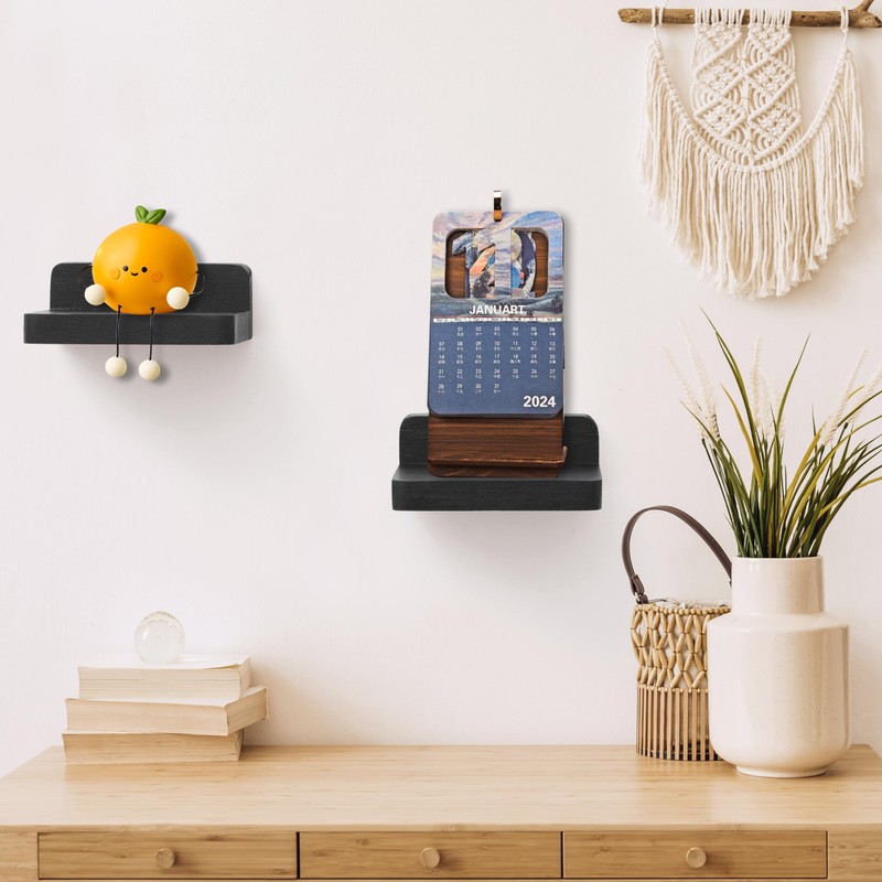 PHOENANCEE Small Floating Shelves for Wall, Set of 4, Square