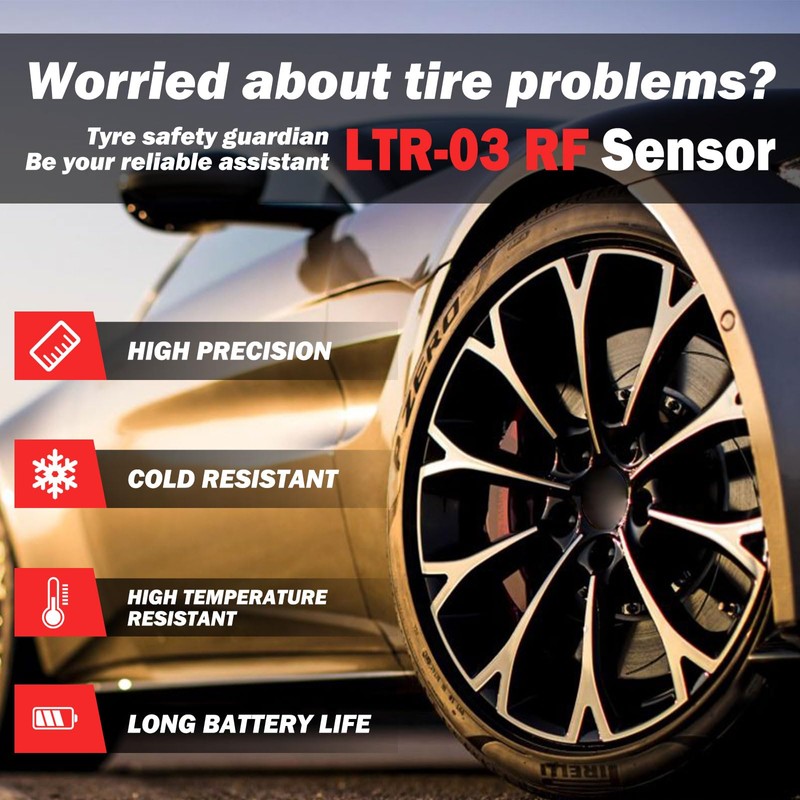 LAUNCH LTR-03 TPMS Sensor 315MHz/433MHz Dual Frequency Screw-in Metal Tire