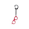 Miniblings Woody Glasses Key Ring Chain Horn-Rimmed Hipster Red