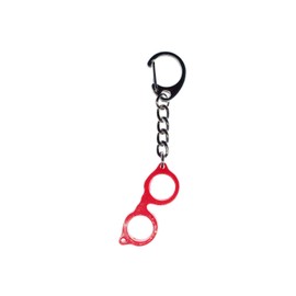 Miniblings Woody Glasses Key Ring Chain Horn-Rimmed Hipster Red