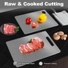 JurciCat Pack of 2 Double-Sided Chopping Boards, Stainless Steel, Titanium