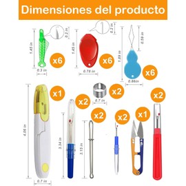 Descosedor De Costuras, Kit De 26 Piezas Para Costura Manual, Herramientas De Descosido Para Proyectos De Bordado Y Punto De Cruz, Incluye Enhebradores Y Caja De Almacenamiento, Ideal Para Aficionados