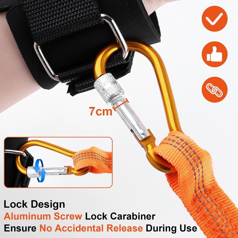 Tool Lanyards for Power Tools, Coiled Lanyard Tether Stretchy Leash