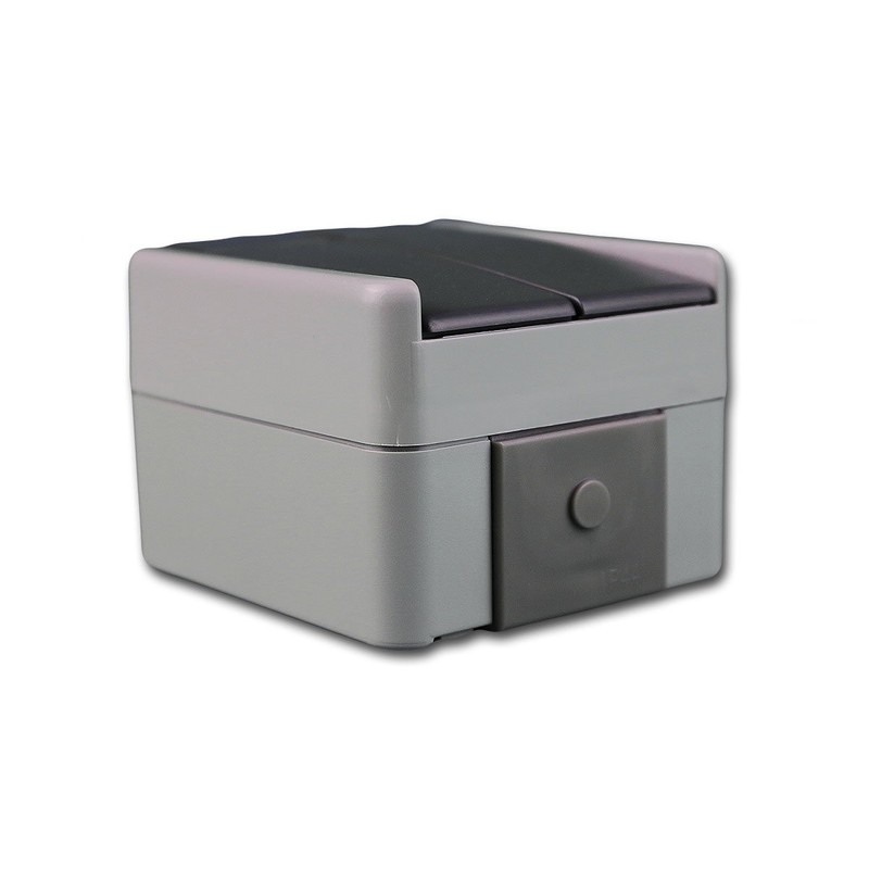 Fontana Grey Double Switch 250 V/10 A, AP, IP44