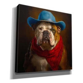 Epic Graffiti 'Bulldog Cowboy' by Sean Parnell Canvas Wall Art, 12" x 12"