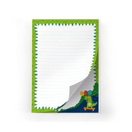 Writing Paper Set Letter Pad with Envelope for Boys Girls Kids Dino Dinosaur (Pad A5 with 25 Sheets + 15 Envelopes)