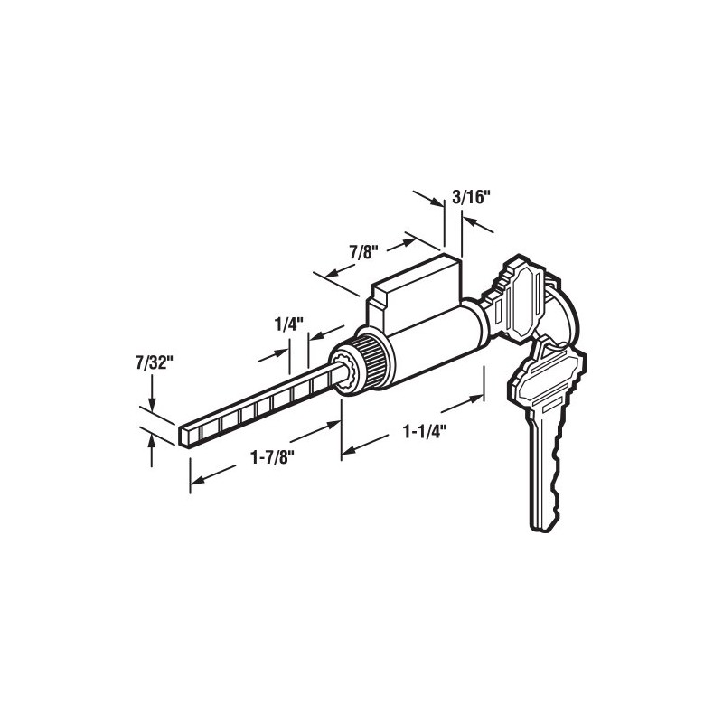 Prime-Line E 2103 Cylinder Lock, 1-1/4 In., Schlage Shaped Keys
