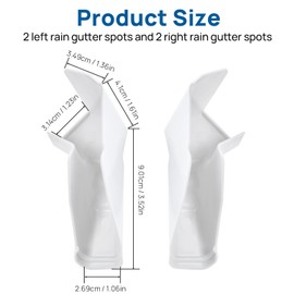 4 Pcs Rv Gutter Spouts, RV Rain Gutter Nozzles RV Rain Gutter Spouts with Extension Left and Right White Universal RV Exterior Roof Rainwater Protector Accessories for Trailers, Motorhomes and More