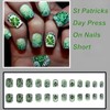 St Patrick's Day Press On Nails Short, 24Pcs St Patricks