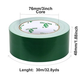 Heavy Duty Green Duct Tape, Multi-Use Easy Tear Gaffer Waterproof Cloth Tape for Repairing, Maintenance and Industrial Use, 1.88 Inch x 32.8 Yards, 9 mil Thick, 1 Roll, BOMEI PACK
