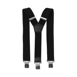 Fabio Farini Men's Braces 4 cm Wide Elastic & Adjustable with 3 Extra Strong Metal Clips in Y Shape, black