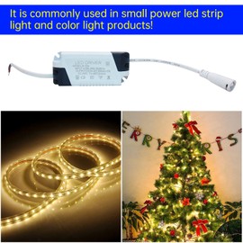 Qimoo 8~12W LED Driver, Constant Current 300mA AC 85~265V Output 24~48V DC Female Connector External Power Supply Rectifier Transformer for LED Ceiling Light