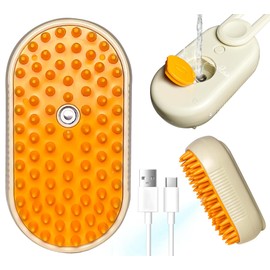 Spritz Defur Comb for Cats, New 3-in-1 Cat Steam Brush for Massaging and Cleaning Shedding Pets, Comb For Long and Short Hair Cats and Dogs Grooming Tool (Coffee)