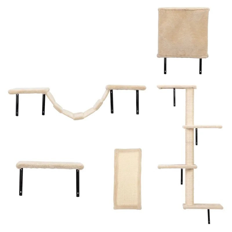5 Pcs Wall Mounted Cat Climber Set, Floating Cat Shelves
