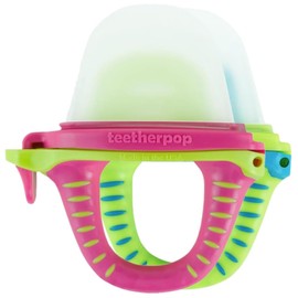 teetherpop - Fillable Silicone Teether for Breastmilk, Water, Purees & More, Baby Popsicle Teethers for Freezing Milk & Cooling Teething Relief (PinkLimon/LimonTeal)