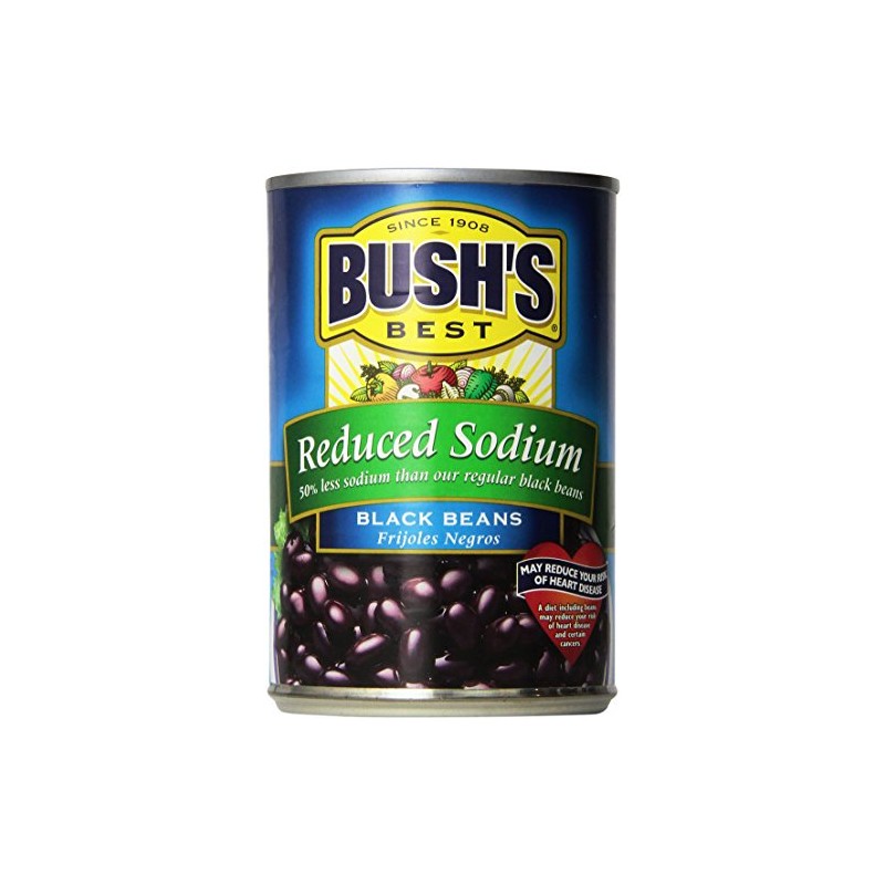 Bush's Reduced Sodium Black Beans, 15 oz, 3 pk
