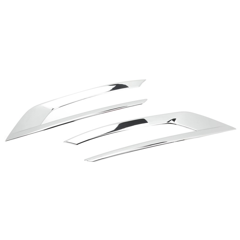 2PCS Front Fog Light Trim Silver Decoration Anti Fading Exterior