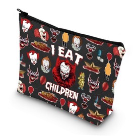 LEVLO Clown Cosmetic Make Up Bag Clown Fans Gift I Eat Children Makeup Zipper Pouch Bag Horror Movie Merchandise, Eat Children Full B, Makeup Bag